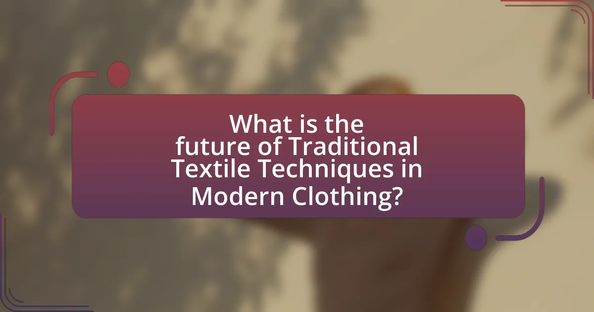 What is the future of Traditional Textile Techniques in Modern Clothing?